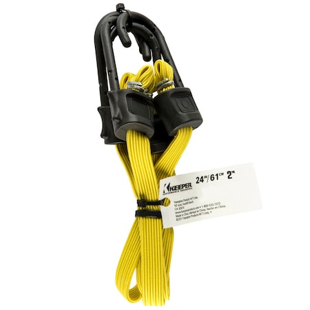 Keeper Keeper Yellow Flat Bungee Cord 24 in. L X 0.315 in. 2 pk A06121Z
